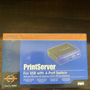 Cisco Linksys PrintServer For USB 4-Port‎ Switch PSUS4 New Sealed